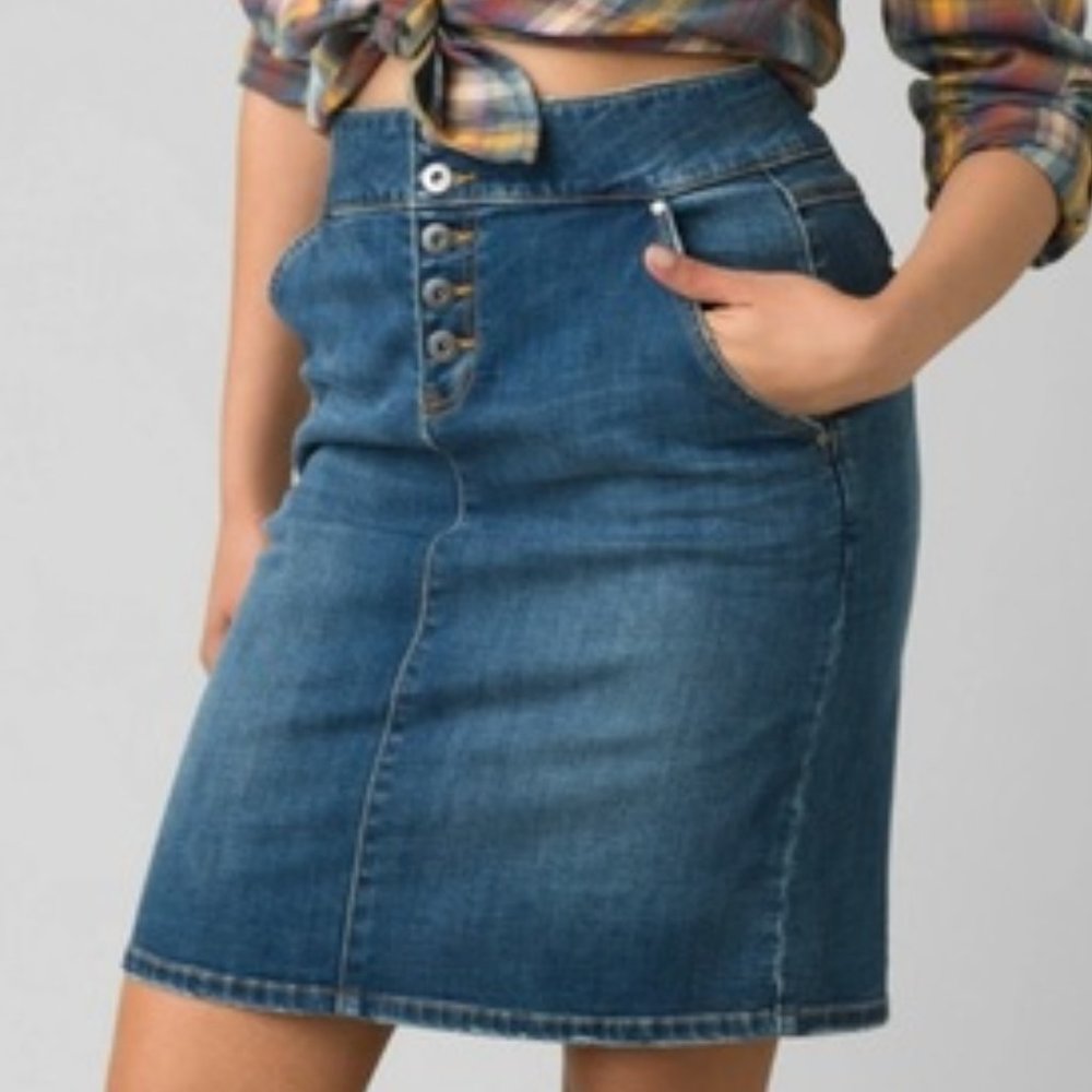 NWT Prana Aubrey Denim Skirt - 8